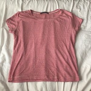 brandy melville red & white striped t shirt